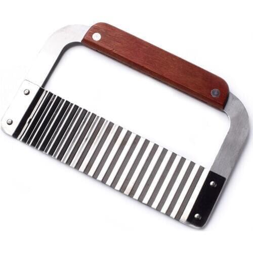 1PC French Fry Cutter Crinkle Potato Slicer Serrated Blade Stainless Steel Carrot Cucumber Handmade Wave Knife Noodles Chopper