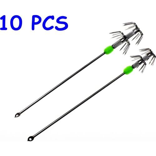 10Pcs with Box Double Layer Umbrella Squid Hook Octopus Cuttlefish Fishing Hook Luminous beads