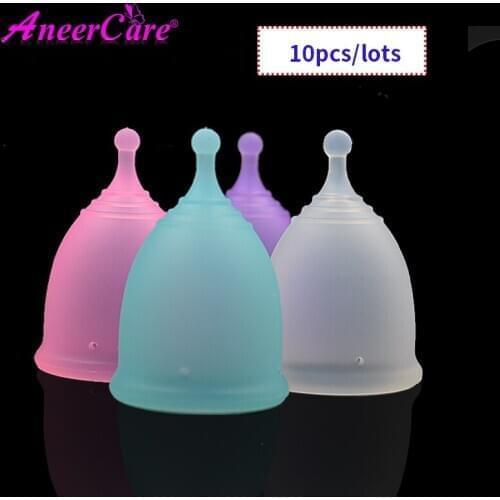 10Pcs Lady Menstrual Cup Coletor Menstrual Certified Menstruation Cup Copa Menstrual Silicona Medica For Women Vagina Period Cup
