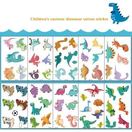 13pcs Temporary Tatoo Stickers Dinosaur Tyrannosaurus Waterproof Fake Cute Tattoos Set Hand Foot Tatouage for Kids Children Boy