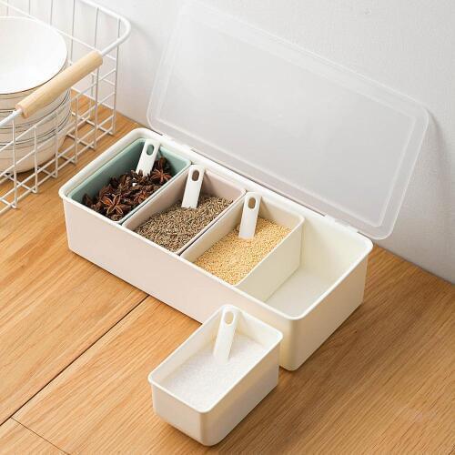 3/4pcs Spice Jars Seasoning Box Spice Container Case Set Salt and Pepper Storage Containers Box Kitchen Spice Organizer Case