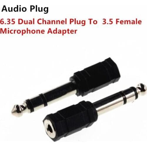 5pcs 3.5mm Female Audio Plug 6.35mm Dual Channel Plug Audio Adapters Connectors For Microphone Adapter Connector
