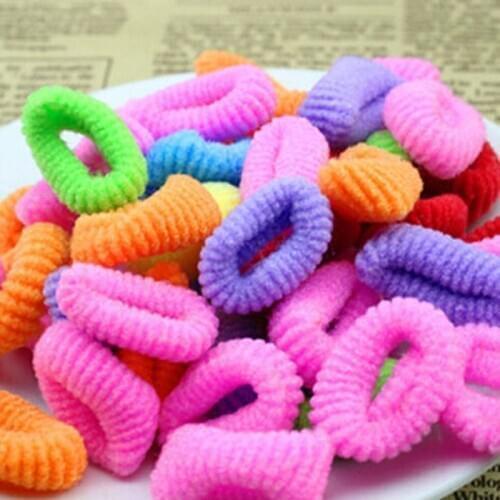 90 Pcs/ Pack Elastic Candy Color Baby Girls