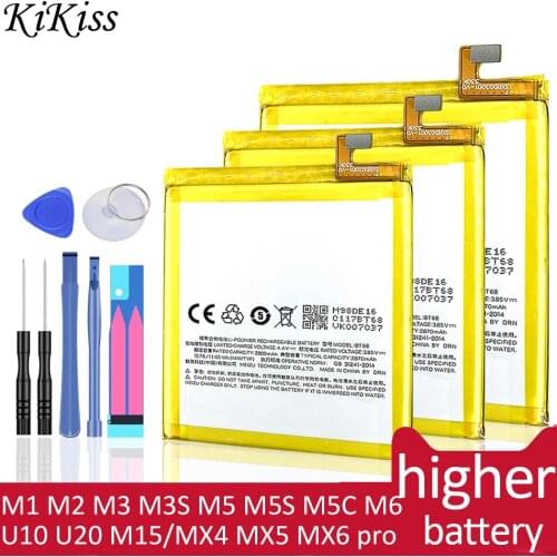 Battery For Meizu M1 M2 M3 M3S M5 M5S M5C M6 (Note mini Max M 5s/5c)/Meilan U10 U20 M15/MX4 MX5 MX6 pro/Pro 5 6 7 Plus/Note5