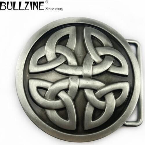 Bullzine zinc alloy Western knot belt buckle pewter finish FP-02977 LUXURIOUS cowboy jeans gift belt buckle