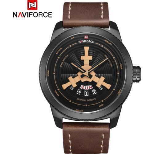 NAVIFORCE Fashoin Casual Men Watches Jesus Sport Quartz Watch Leather Wristwatches 3Bar Waterproof Clock Hour Relogio Masculino