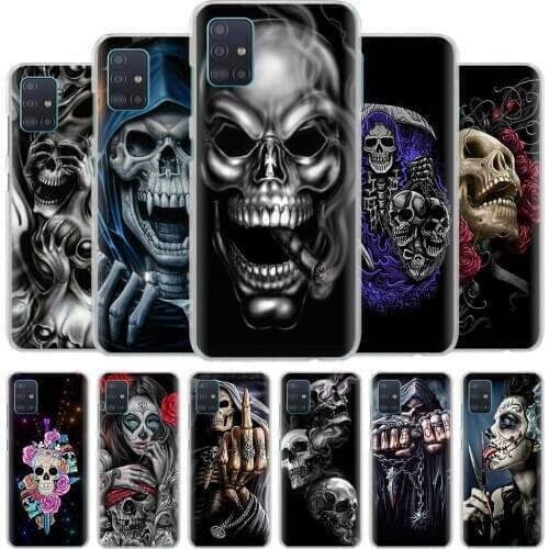 Phone Case for Samsung Galaxy A51 A71 A11 A21s A31 A41 A42 A91 A12 A01 A10 A30 A50 A70 Cover Shell Grim Reaper Skull Skeleton
