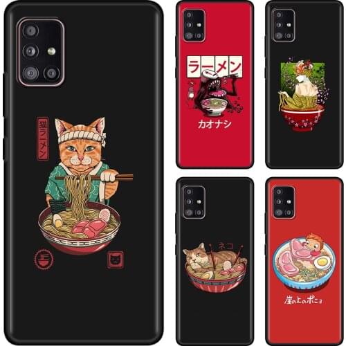 Phone Case For Samsung Galaxy A72 A32 A42 A91 A71 A51 A41 A31 A21 Soft Cover Black Capa TPU Back Great Ramen Wave Japan Cool