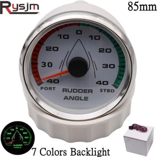 Marine yacht rudder angle indicator table angle instrument 85mm Boat Rudder Angle Indicator Gauge 0-190ohm 7 Color Backlight