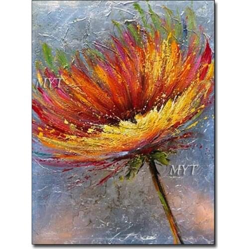Modern New Interiors Heavy Textured Abstract Flower Knife Art Pictures Oil Painting Hand-painted Canvas Artwork Wall Hangings