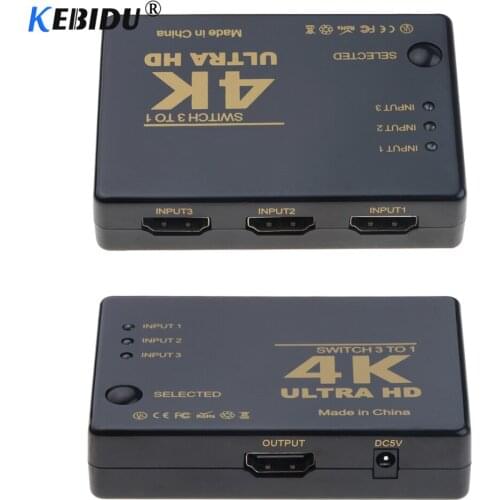 Kebidu 5 Port 4K*2K 1080P Switcher HDMI-compatible Switch Selector 5x1 Splitter Box Ultra HD for HDTV Xbox PS3 PS4 Multimedia