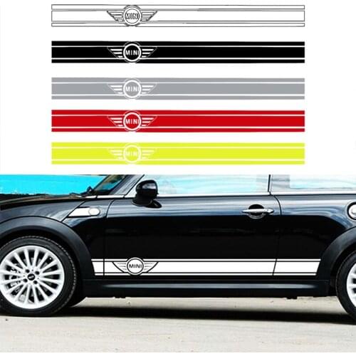 KJAUTOMAX For Mini Cooper R50 R53 R55 R56 R60 F55 F56 F60 #2 Decal Sticker 5 Color Side Racing Stripes
