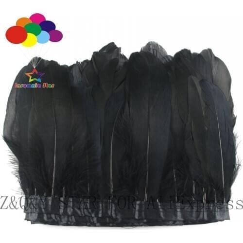 1 pack of natural 15-20CM goose feathers dyed black to make cloth edges DIY decorative clothing accessories craft feathers