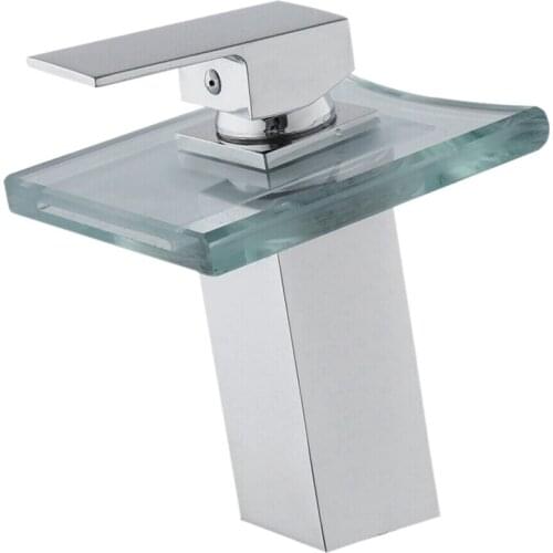 Brass Glass Waterfall Hot And Cold Water Faucet Sink Hot And Cold Water Mixing