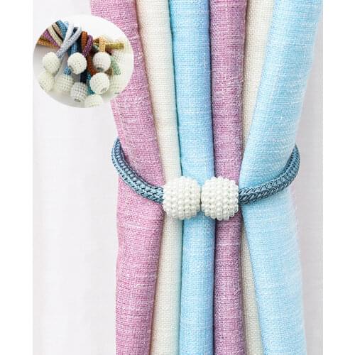 1 Pcs Magnetic Pearl Curtain Lace Belt Buckle Clip Hanging Ball Tether Curtain Accessories Home Decoration Curtain Tie