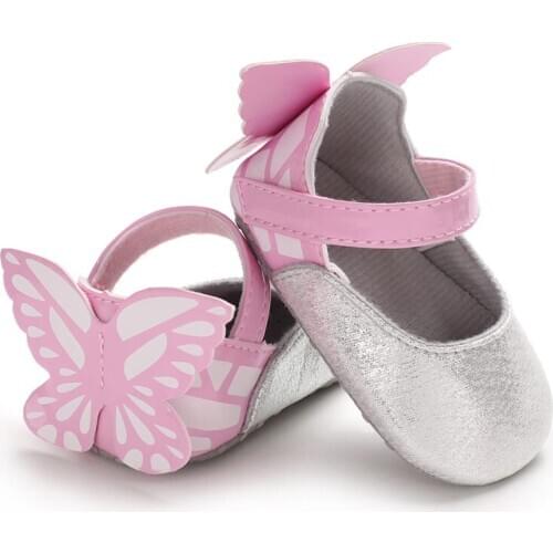 Fashionable Baby Girls Butterfly Shoes Toddler Kids First Walkers Newborn Soft Sole Crib Shoes Party Princess Prewalker