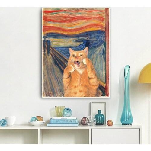 Fashion Posters Customize Poster Nursery Prints Funny Cat Wall Art Canvas Painting Pictures Baby Room Decor Drop Ship Poster