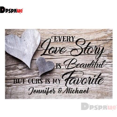 Dpsprue Full Square/Round Drill 5D DIY Diamond Painting "Text Love" Diamond Embroidery Cross Stitch 3D Decor Gift DF117