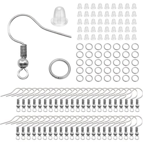 600Pcs/Lot Multicolor Earrings Set Tools Earring Hooks Open Jump Rings Ear Plug Connects for DIY Jewelry Making Accessories