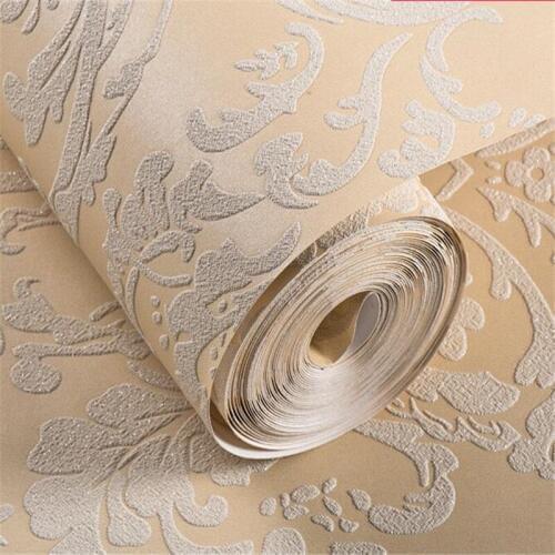 European non-woven wallpaper bedroom living room TV background wall paper embossed super thick garden stereo flocking wallpaper
