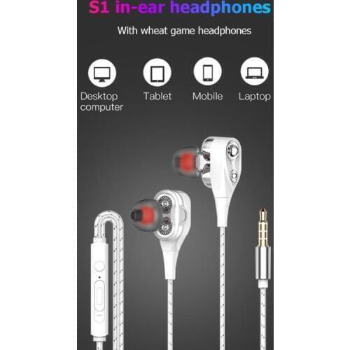 Dual Drive Stereo Wired Earphone In-ear Headset Earbuds Bass Earphones For Xiaomi huawei 3.5mm earphones With Mic gaming headset