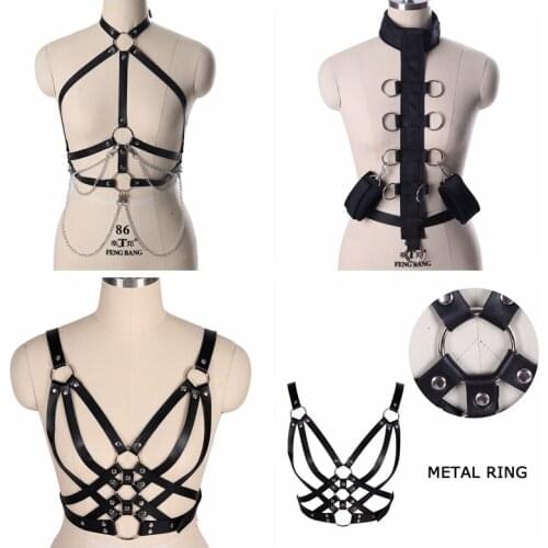 Handmade PU Leather Harness Belts Body Bondage Waist Straps Rock Punk Stylish Accessories Chest Harness Fashion Women Men Gothic