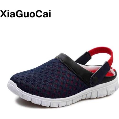 Summer Men Slippers Big Size Clogs Breathable Mesh Man Beach Shoes Quick Dry Outside Garden Shoes Lovers Couple Sandals Unisex