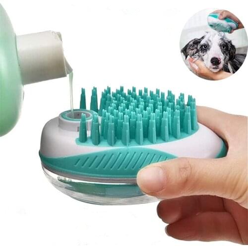 Dog Shampoo Brush pet Bath Brush Cleaning Tool Soft Silicone Bristles Perfect for Washing Massaging Hair silicone bath scrubber