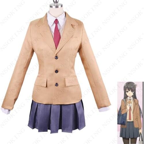 Anime Seishun Buta Yarou wa Bunny Girl Senpai no Yume wo Minai Sakurajima Mai school uniform Cosplay Costume