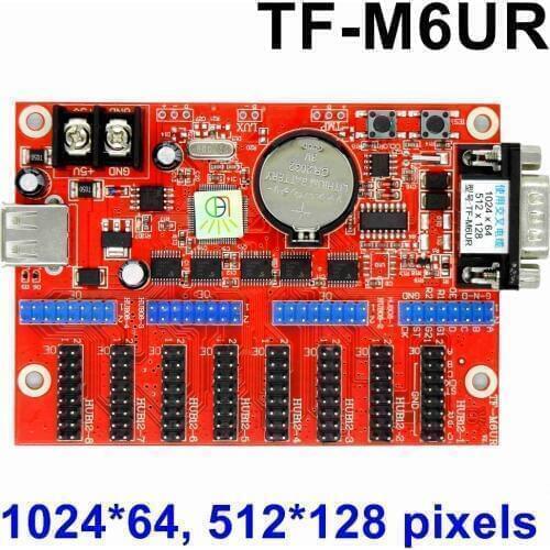 TF-M6UR USB & Serial port P10 module led control card 1024*64, 512*128PIXEL for single &dual color display led controller system