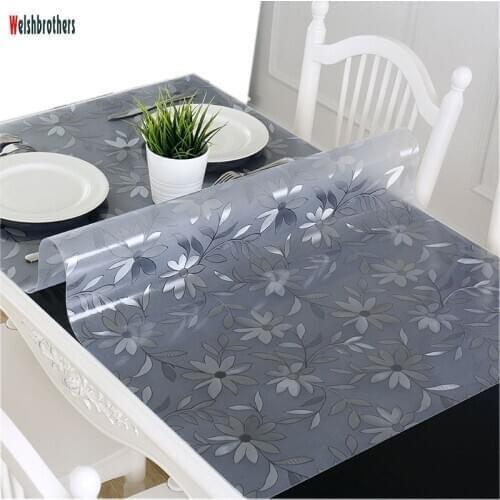 Welshbrothers New transparent soft glass table PVC tarpaulin wedding party family kitchen placemat placemat thickness 1.0 mm