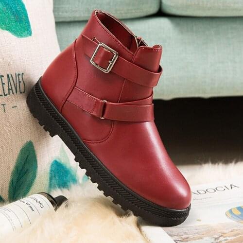 Women Boots Female Ankle Boots Woman Low Heel Shoes Soft Leather Casual Comfortable Slip On Short Boot womens winter shoes