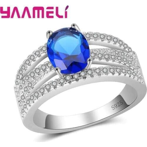 New Popular Wide 925 Sterling Silver Jewelry Inlay Shininy Cubic Zirconia For Women Wedding Engagement Band Rings