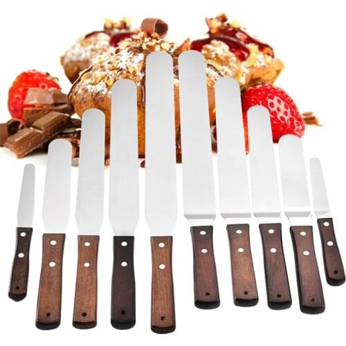 1pc 4/6/8/10 inch Stainless Steel Cake Spatula Butter Cream Icing Frosting Knife Smoother Kitchen Pastry Cake Decoration Tools