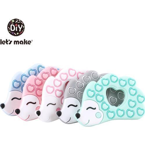 Lets Make Silicone Hedgehog 1pc BPA Free Porcupine Single Loaded Food Grade Silicone Baby Teethers Patent Toys for Teething