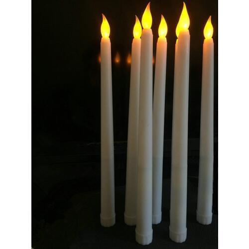 50pcs Led battery operated flickering flameless Ivory taper candle lamp candlestick Xmas wedding table Home Church decor 28cm(H)