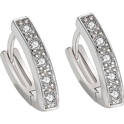 New 925 sterling silver alphabet Letter Initial Earrings Geometric Vintage Glossy Huggie Earrings For Women hip hop Jewery