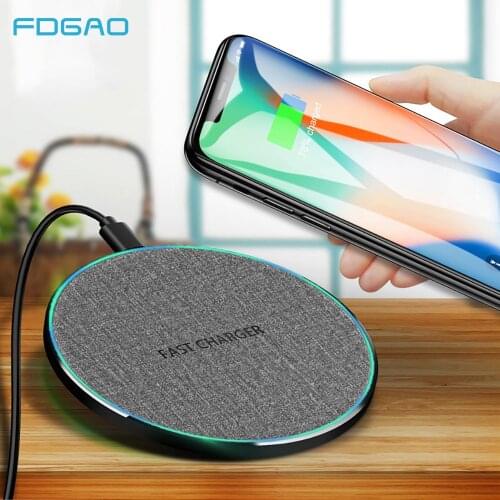 FDGAO Fast Charging 10W Qi Wireless Charger Pad For iPhone 11 XS XR X 8 Plus Airpods Pro Quick Charge 3.0 For Samsung S9 S10 S20