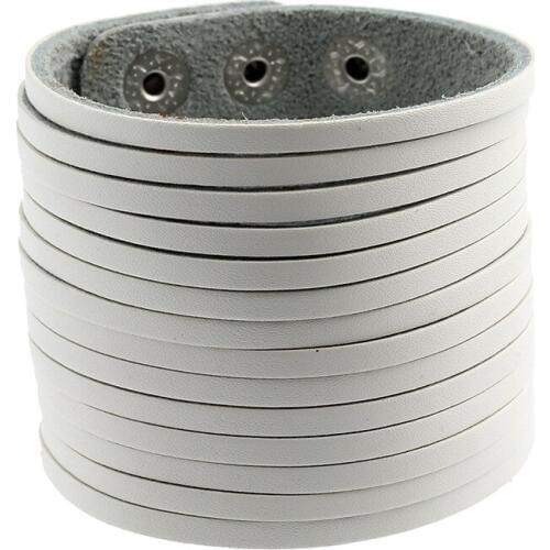 Black Brown White Genuine Leather Jewelry Charm Punk Casual Wrap Bracelets New Arrival For Men Women Pulseras Mujer