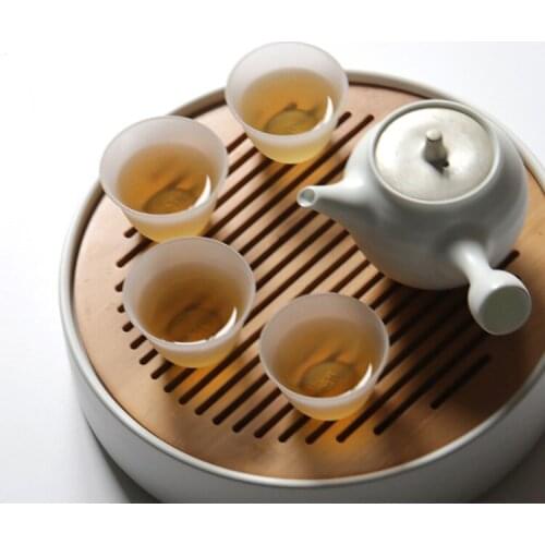 Ceremony Decorative Tea Tray Table Afternoon Creative Nordic Ceramic Tea Tray Set Drain Bandeja Madera Kitchen Teaware DH50CP