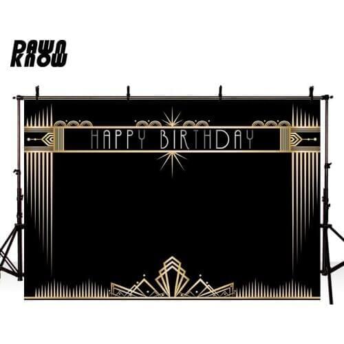 DAWNKNOW Golden Shimmer Photography Background Celebrate Aged Birthday Party Photocall Backdrop Photo Shoot Customize lv2655