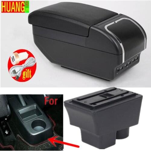 For Skoda FABIA Armrest 2008-2014 2013 2012 2011 Car Armrest box Retrofit parts Storage box car accessories Interior USB LED