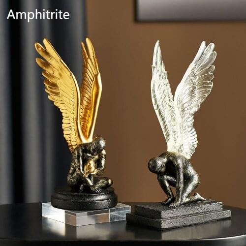 House Modern Resin Statue Golden Abstract Character Residential Culture Statue And Sculpture Figures Desktop Ornaments Nordic