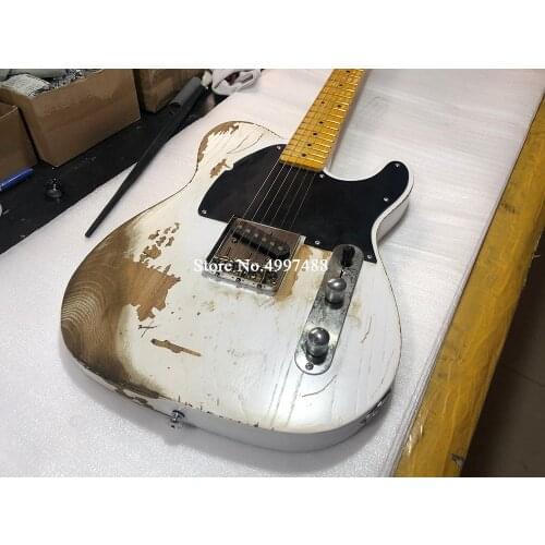 Hand carved relics TL electric guitar 100% hand aged metal nitrolacquer dyeing complete free shipping