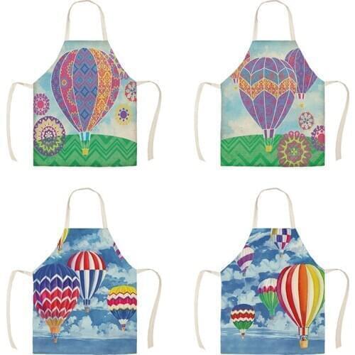 Hot Air Balloon Pattern Kitchen Aprons Unisex Dinner Cooking Bib Funny Pinafore Cleaning Apron WQC252