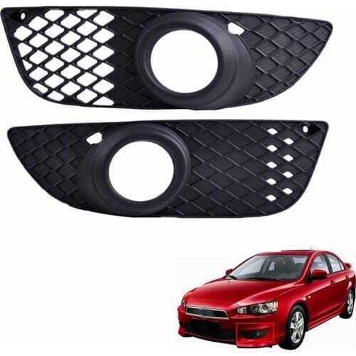 Right + Left Side Fog Light Lamp Trims Cover Bumper Grilles Grill for Mitsubishi Lancer 08-12 09 10 11 8321A107，8321A108