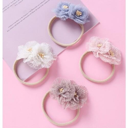 Floral Lace Baby Headbands Cute Flower Soft Nylon Elastic Hair Band Baby Hairband Newborn Toddler Hair Accessories