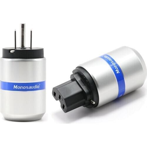Monosaudio 99.998% red copper with rhodium plated hifi US power plug IEC connector audio power plug hifi US power cord connector