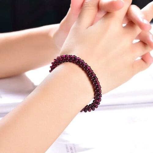 Natural Wine Red Garnet Beads Bracelet AAAAA 0.8mm