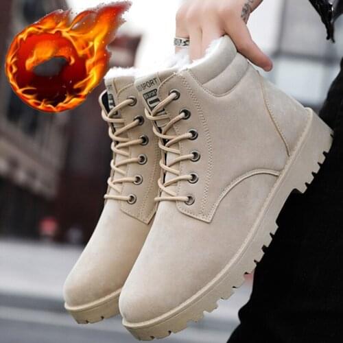 2021 New Winter Snow Boots Mens High Quality Warm Cotton Shoes Youth Versatile Cotton Boots Waterproof Antiskid Mens Boots